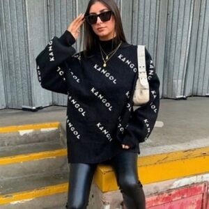 Worn once Kangol x H&M limited edition collaboration black logo sweater